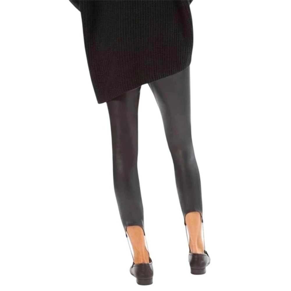 WeWoreWhat Black Vegan Leather Stirrup Leggings Sleek Form-Fitting Design Size S - Picture 5 of 8
